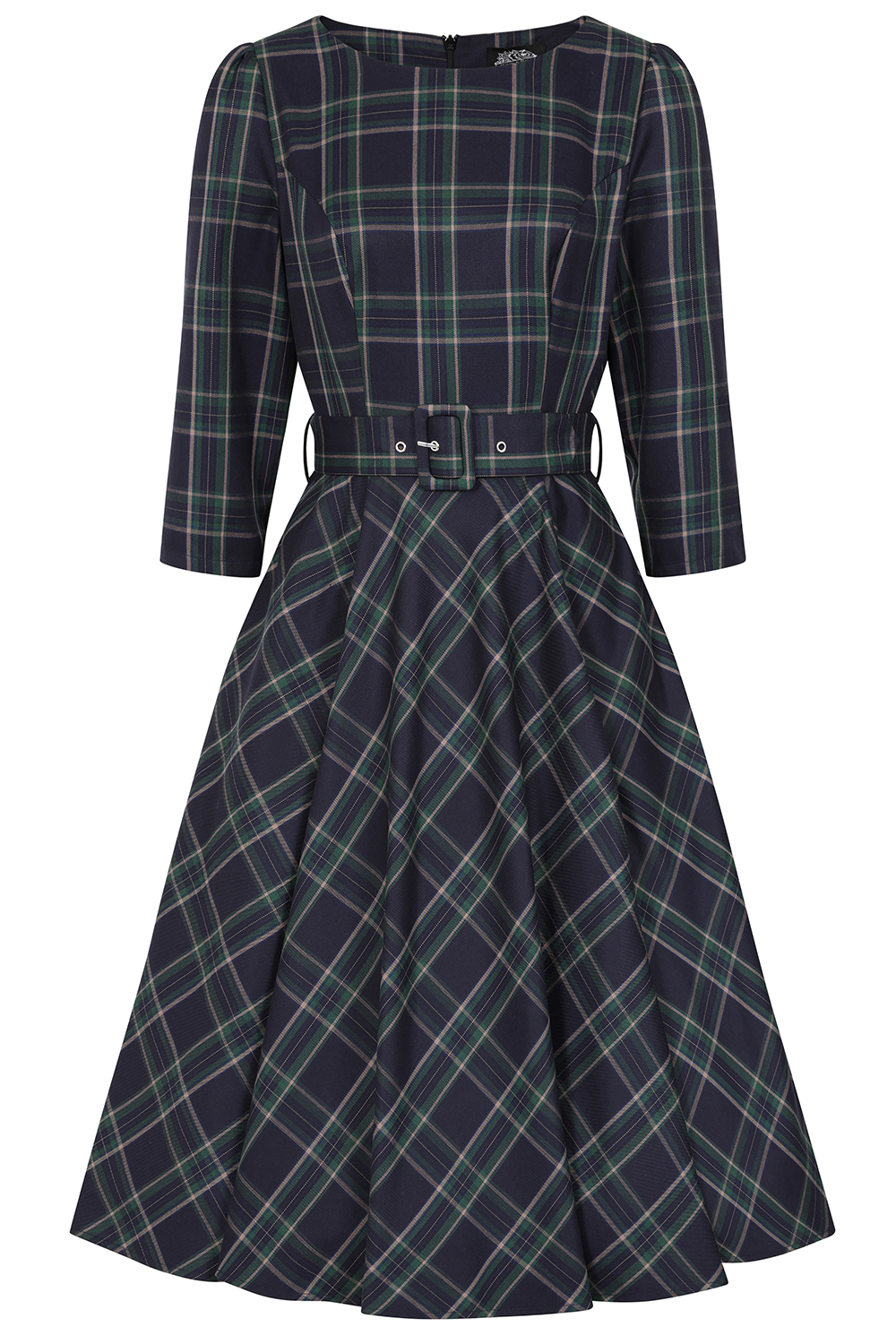 Cece Tartan Swing Dress in Extended Sizing